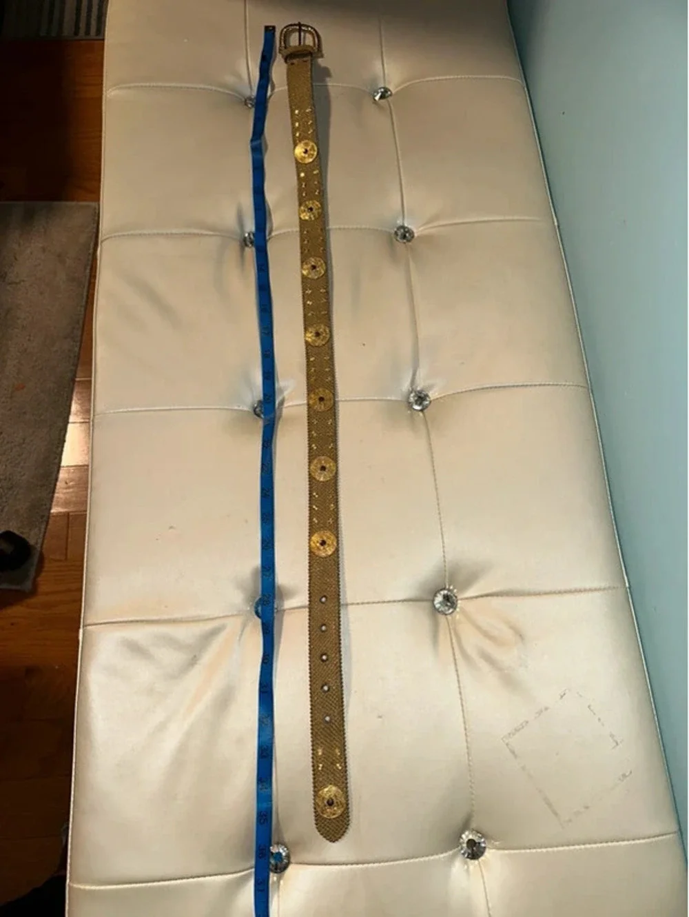 Vintage Elite Gold Fresno Glam Metallic 80s/90s Belt M USA